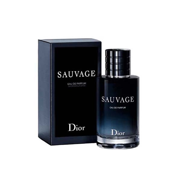 dior sauvage edp perfume bottle alongside packaging 