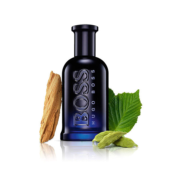 hugo boss bottled night edp for him perfume bottle ingredients sandalwood Cardamom and bitter birch leaves